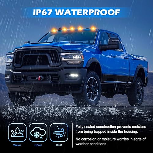 Miniatura 28 de Luz LED para techo de cabina compatible con Ram 1500 2500 3500/2011-2018 Ram 4500 5500 2003-2018, 5 piezas de luz de liquidación de cabina ámbar