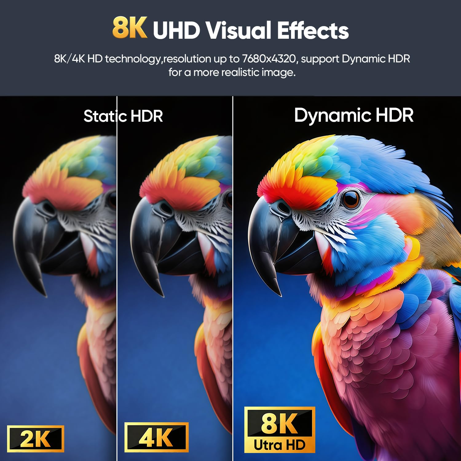Cable HDMI ARC/eARC 8K para barra de sonido de 2 m, HDMI 2.1 de alta velocidad 48Gbps, cable trenzado 8K @60Hz 4K a 120Hz compatible con Dolby Atmos/DTS:X, HDCP 2.3, HDR10 para TV, PS5, Vizio/Sono