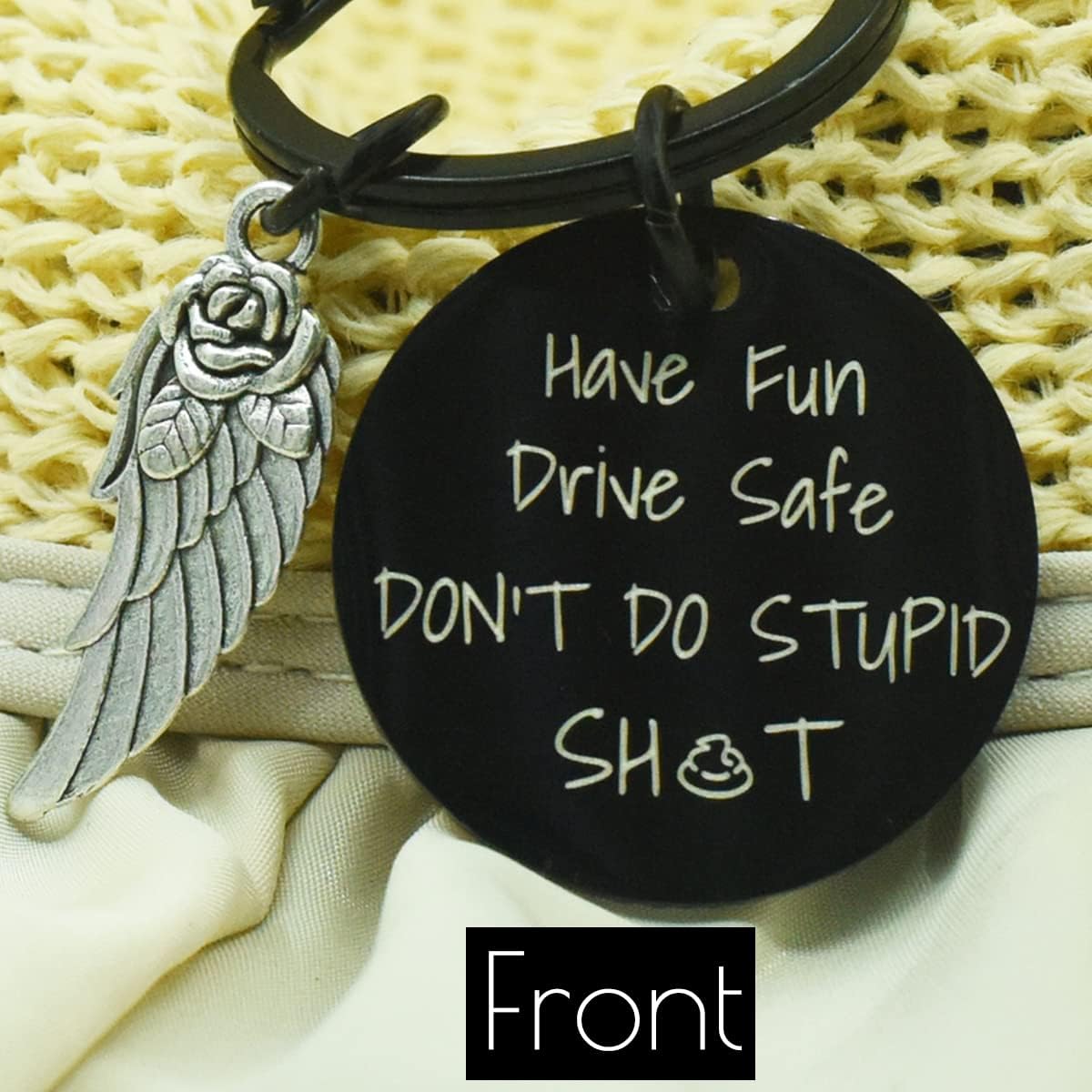PLG Funny Gag Gifts Keychain for Teen Boys Girls - Don't Do Stupi Stuff Love Mum Novelty Keychain for Son Daughter image 2
