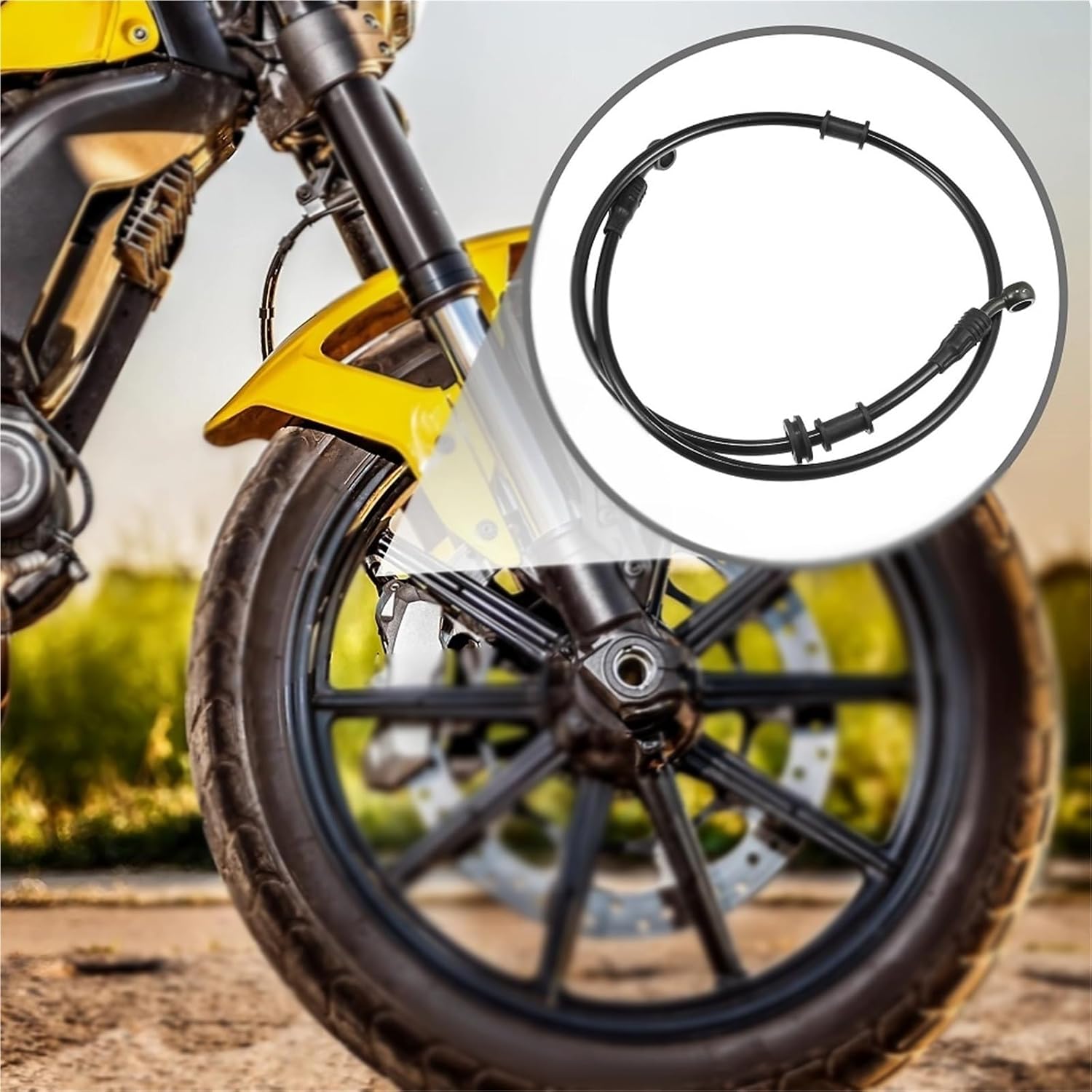 Motorcycle Brake Clutch Line Motorcycle Dirt Bike Hydraulic Brake Oil Hose 28 Degree 40-130Cm Braided Cable Stainless Steel Black