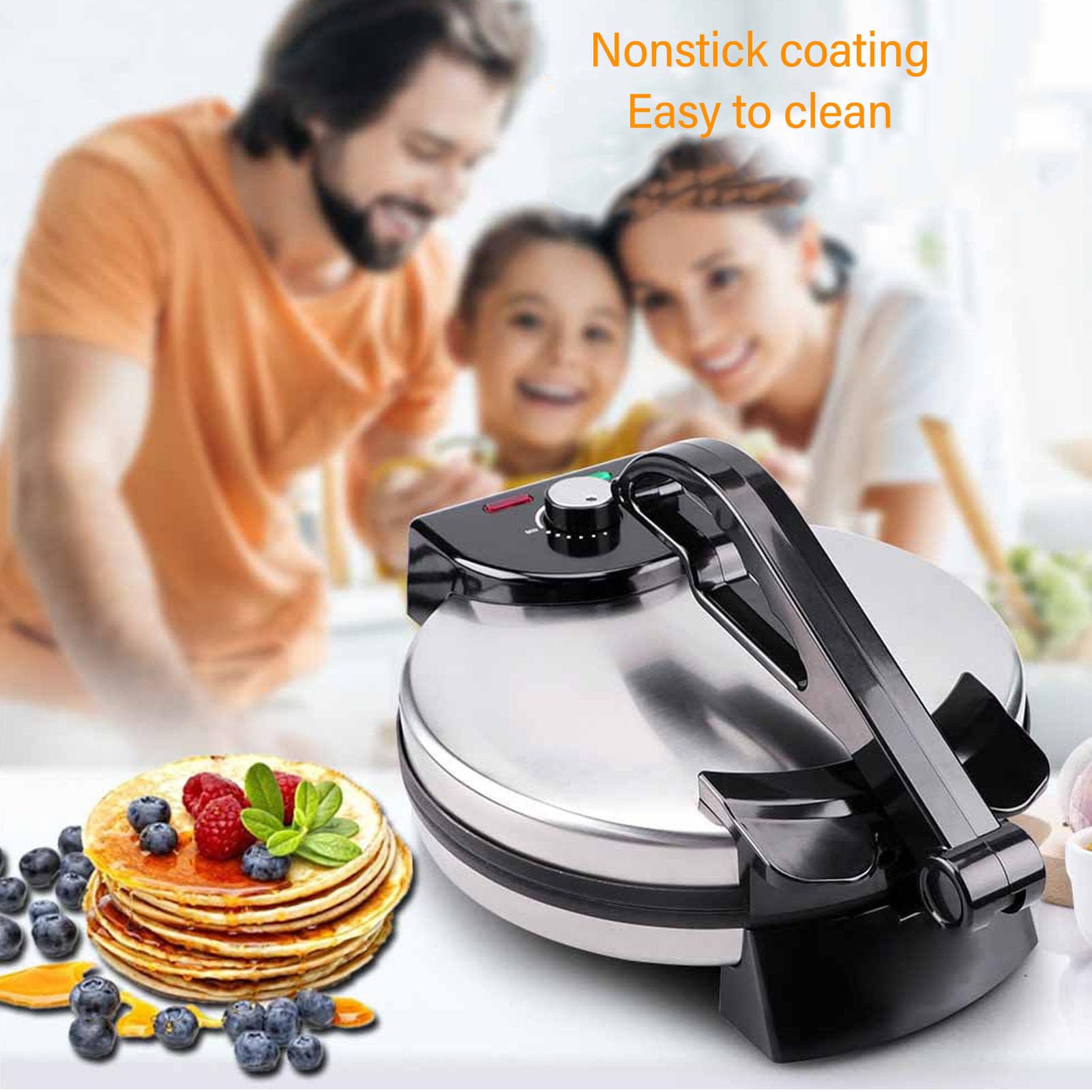 Electric Tortilla Maker, 10in Knob Temperature Control Anti Stick Roti Maker Machine with Stainless Steel Cover Tortilla Cooker for Homemade Tortillas, Rotis, Chapatis