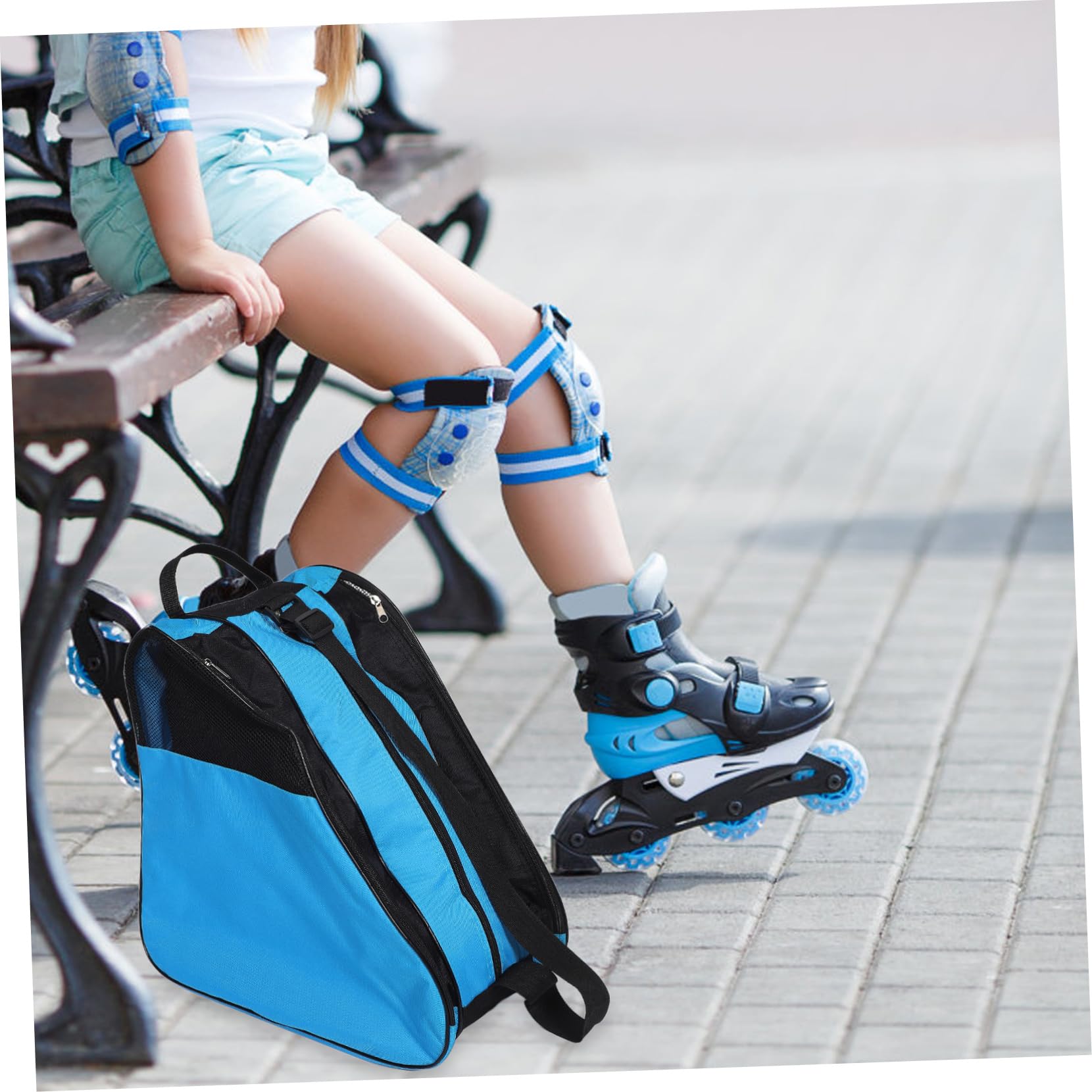 UPKOCH Borsa Per Pattini a Rotelle Accessori Per Rulli Custodia Per Scarpe Da Pattinaggio Borsa Da Skate Borsa Per Il Trasporto Del Blue Panno Oxford