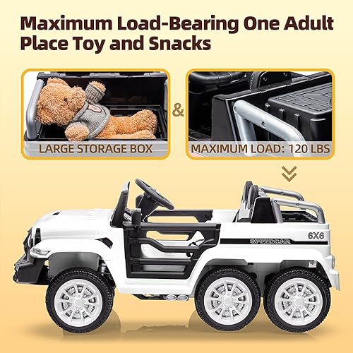 Miniatura 4 de Auto eléctrico de 2 plazas para niños, 24 V con control remoto, motores potentes de 6 x 35 W, Bluetooth, caja de almacenamiento grande, vehículos