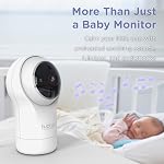 Moniteur de bébé Hubble Connected Nursery View Pro Twin avec grand écran de visualisation pour parents de 5 pouces, écran partagé, sons apaisants préchargés, blanc