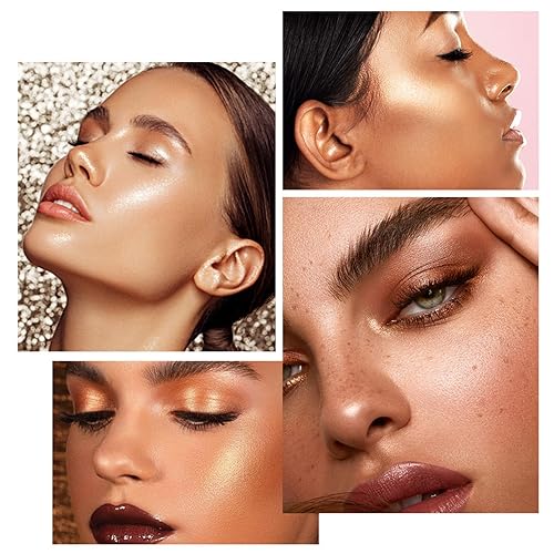 Miniatura 3 de LGSZGDCN Sombra de ojos, crema brillante y mate, lápiz iluminador de polvo champagneb, sombra de ojos Naked Nudes rosa dorado ahumado con fórmula a