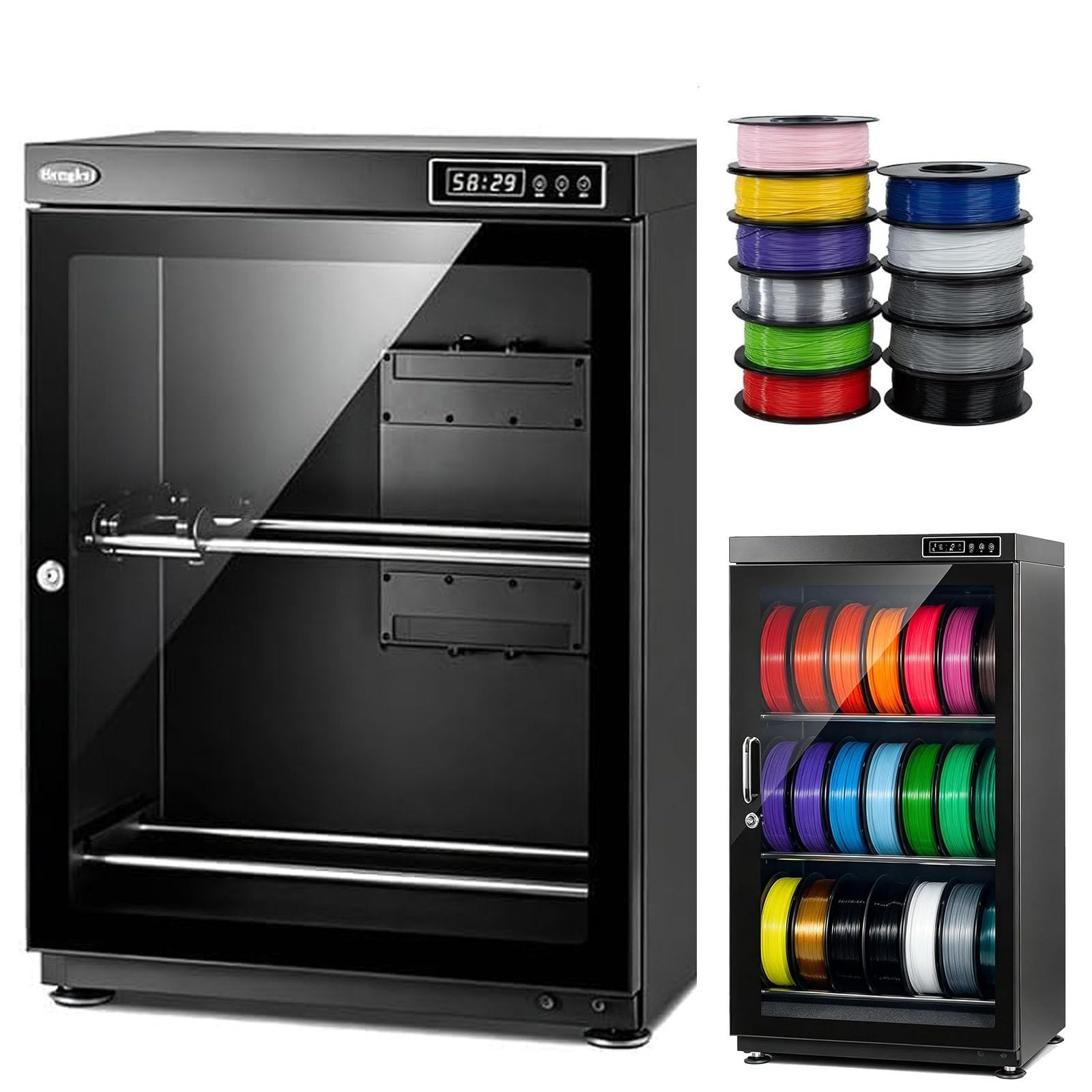 WEIMILOR Large 3D Printer Filament Storage Cabinet with Rack 70L