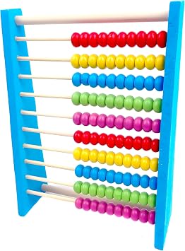 MAGIKON Wooden Counting Number Frame, 10 Rows Abacus for Learning Math 8-Inch Blue