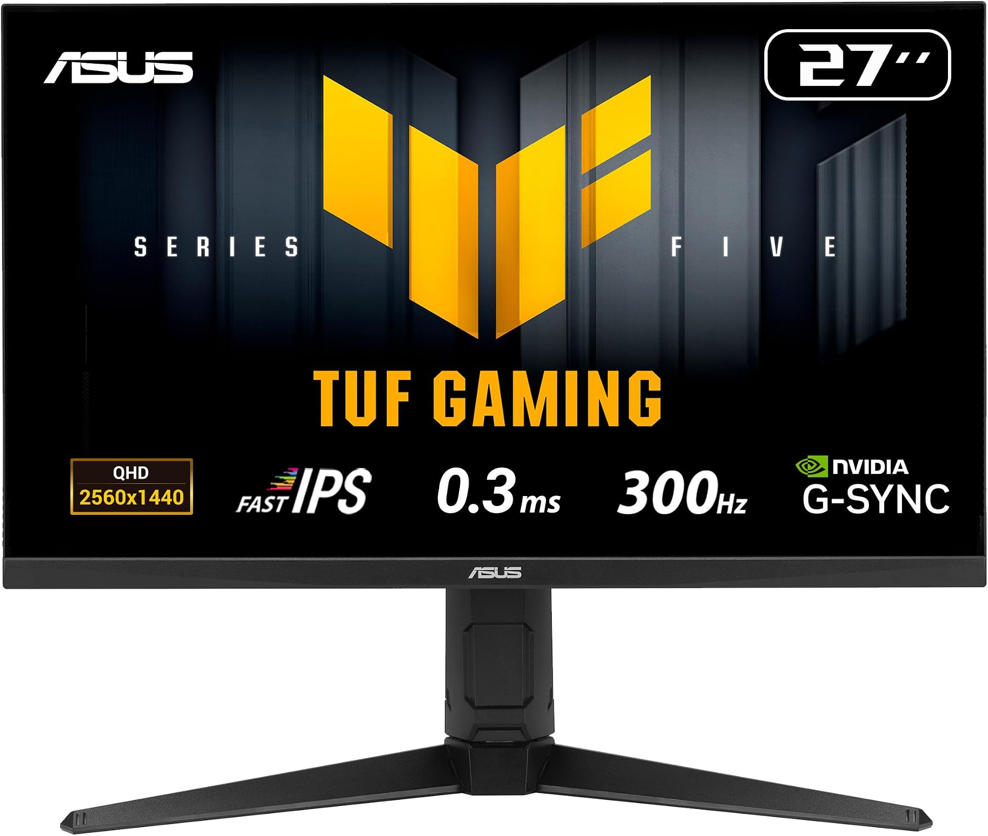 ASUS TUF Gaming Series 5 - VG27AQML5A Gaming Monitor – 27-inch QHD Fast-IPS panel, 300Hz, 0.3ms, G-SYNC, AMD FreeSync Premium, DisplayHDR 400, 95% DCI-P3, DisplayWidget Center, Gaming AI, HDMI 2.1: image 1 of 8