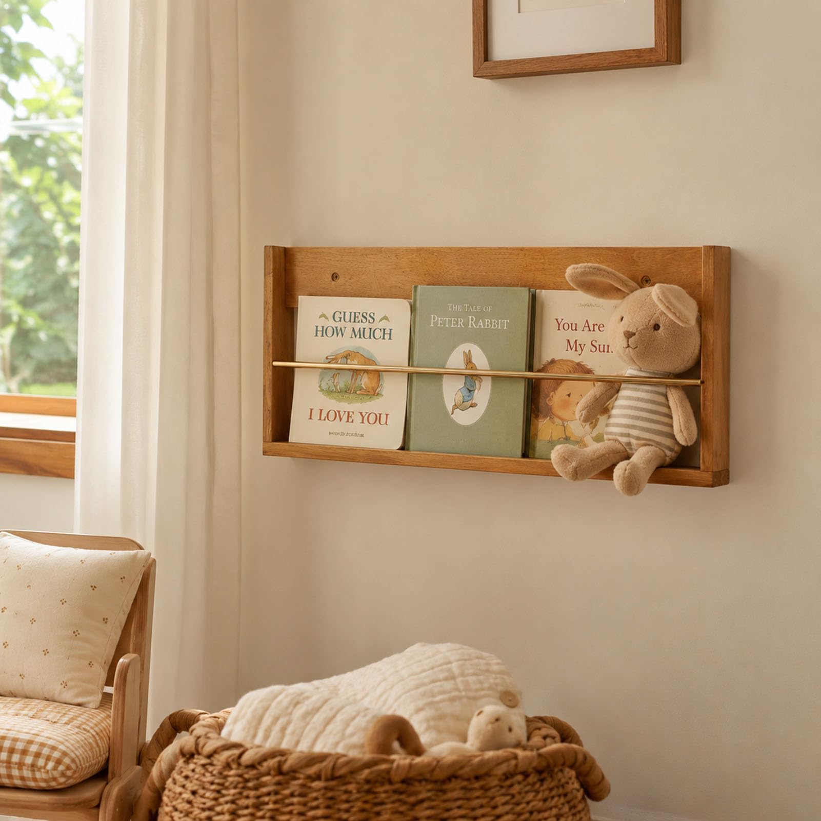 Zeitschriftenhalter Wand aus Holz und Metall für Bücher und Post | Platzsparender Literatur Organizer 60 oder 90 cm breit Kirschbaumfarben Walnussfarben Zeitungen Akten Kataloge Büro Flur