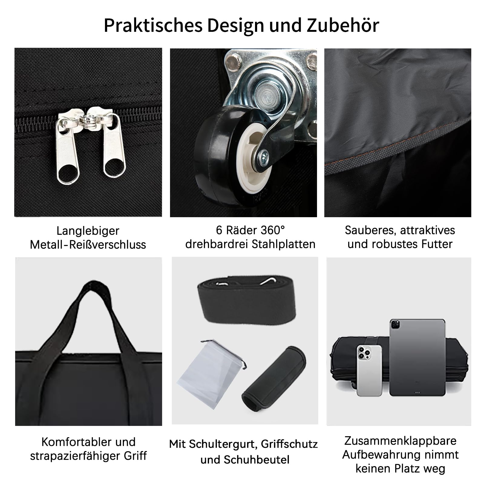 Bolsa de viaje plegable con ruedas, 108,5 cm, bolsa de viaje grande, bolsas de viaje de 125 l, plegable, bolsa de ropa, bolsa de equipaje de mano plegable con una funda para el hombro, bolsa