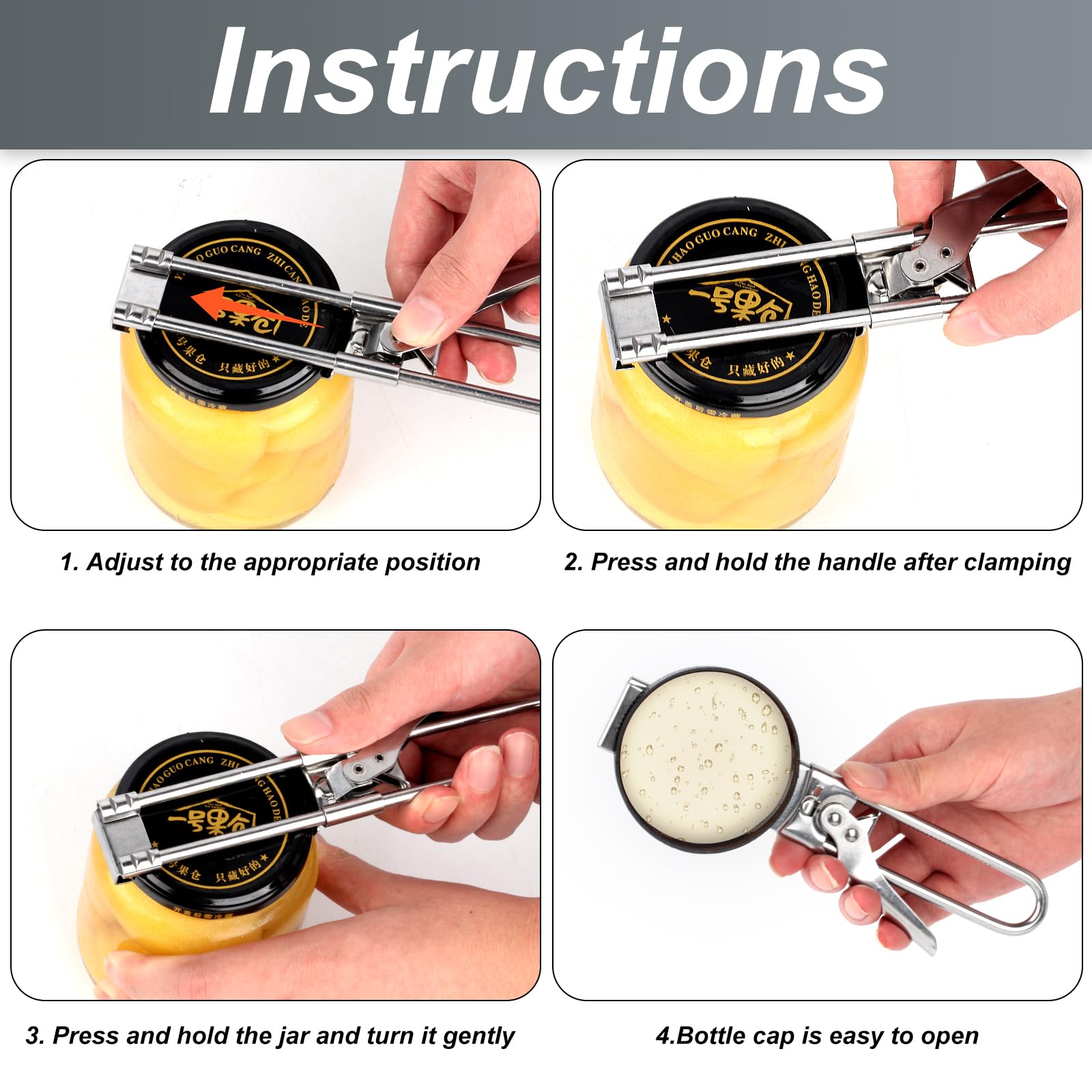 Apriscatole Manuale Dachiy 2 Pezzi - Multifunzione 4-in-1 E Apribottiglie 5-in-1, Per Anziani E Chi Ha Difficoltà