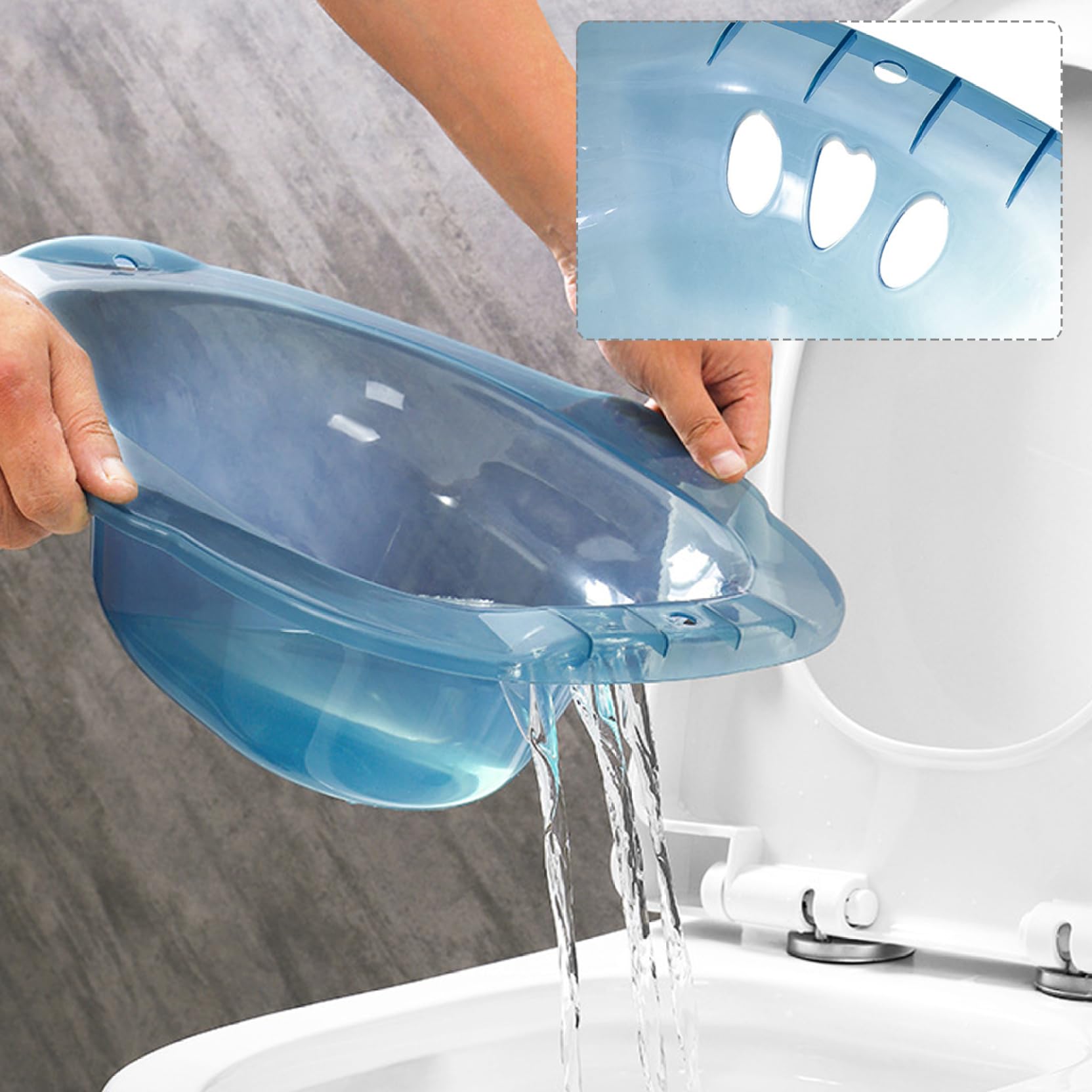 Baignoire Sitz portable sur les toilettes portables Bidet Antiflux Attachement bidet à capacité Bleu