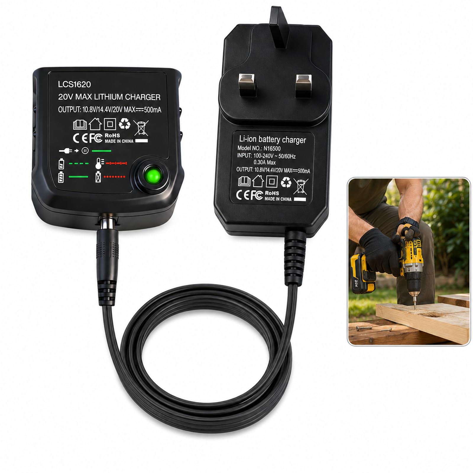 18V Lithium Ion Battery Charger Replacement for Black & Decker