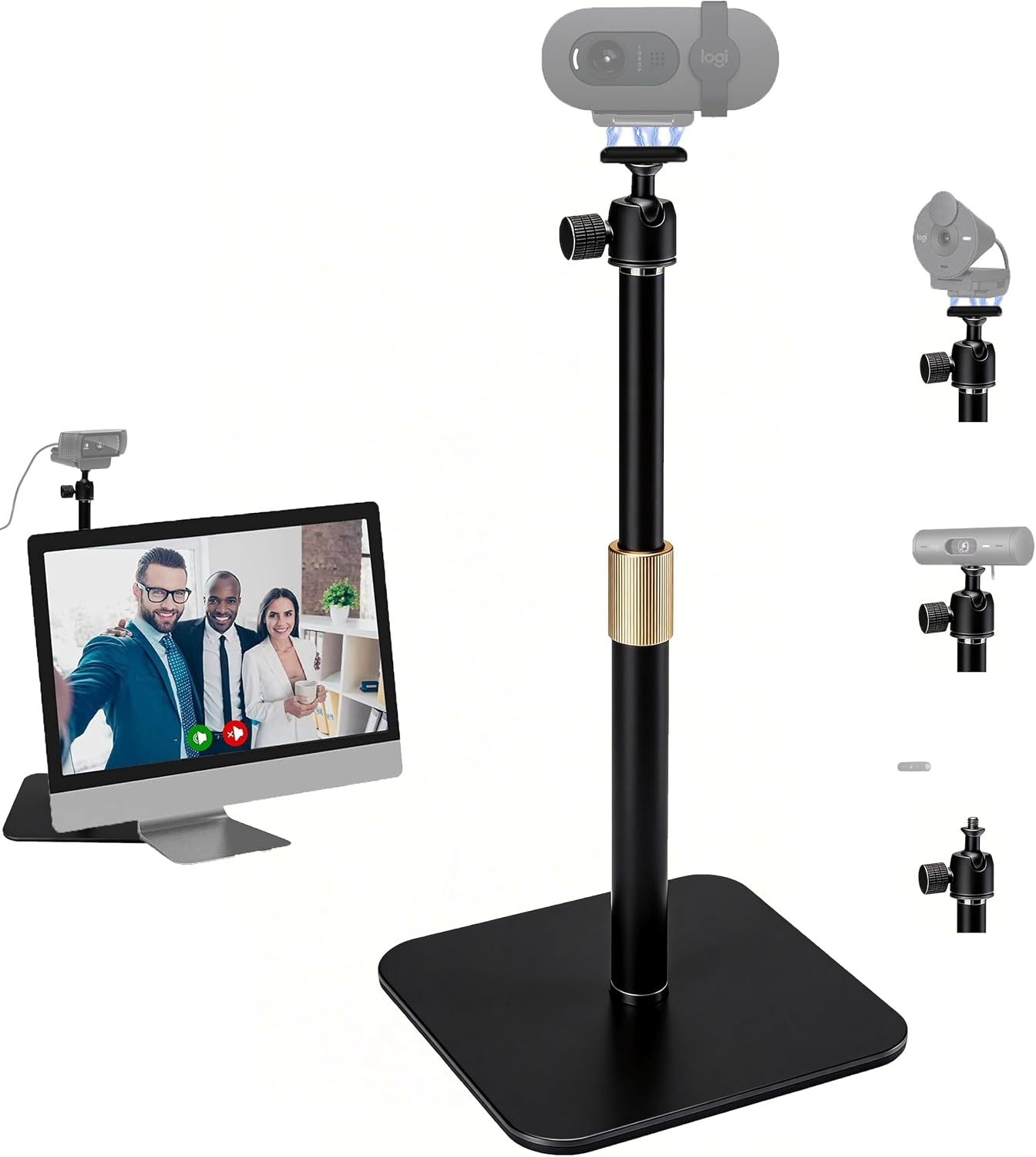 Brio Tabletop Webcam-Stand,Magnetic Webcam Arm Holder Mount for Logitech Brio-101 100,Brio 301 300,Brio 501 500,Brio 4K,C270,C310 Webcams