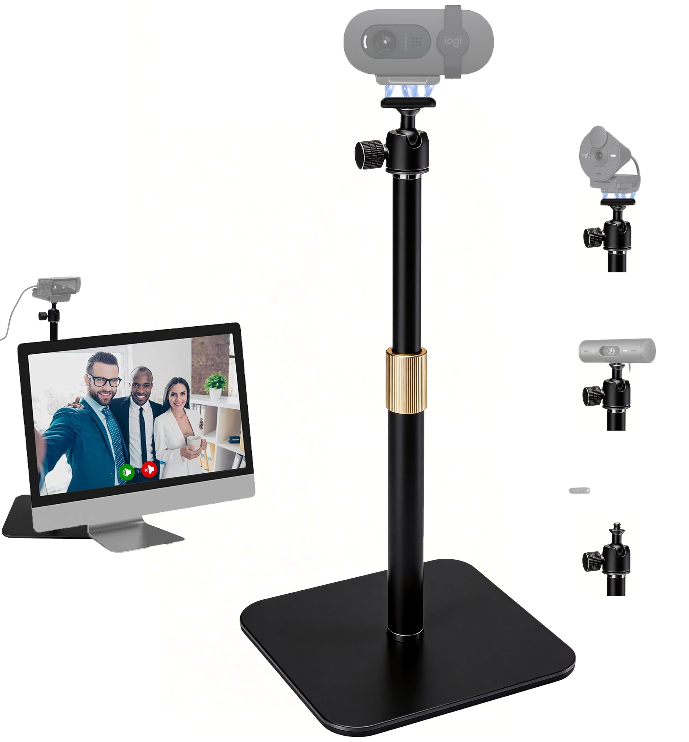 Support magnétique pour webcam Logitech Brio 100, 300, 500, Brio 4K, C270, C310