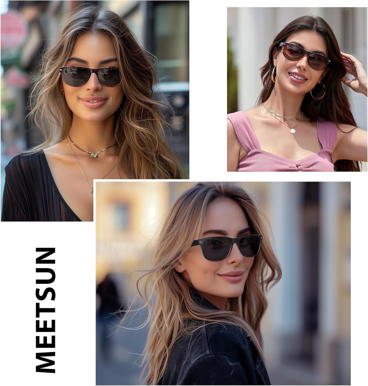 MEETSUN Classic Polarized Sunglasses for Women Men Trendy Retro Sun Glasses for Driving UV Protection (3 Pack) - Image 2
