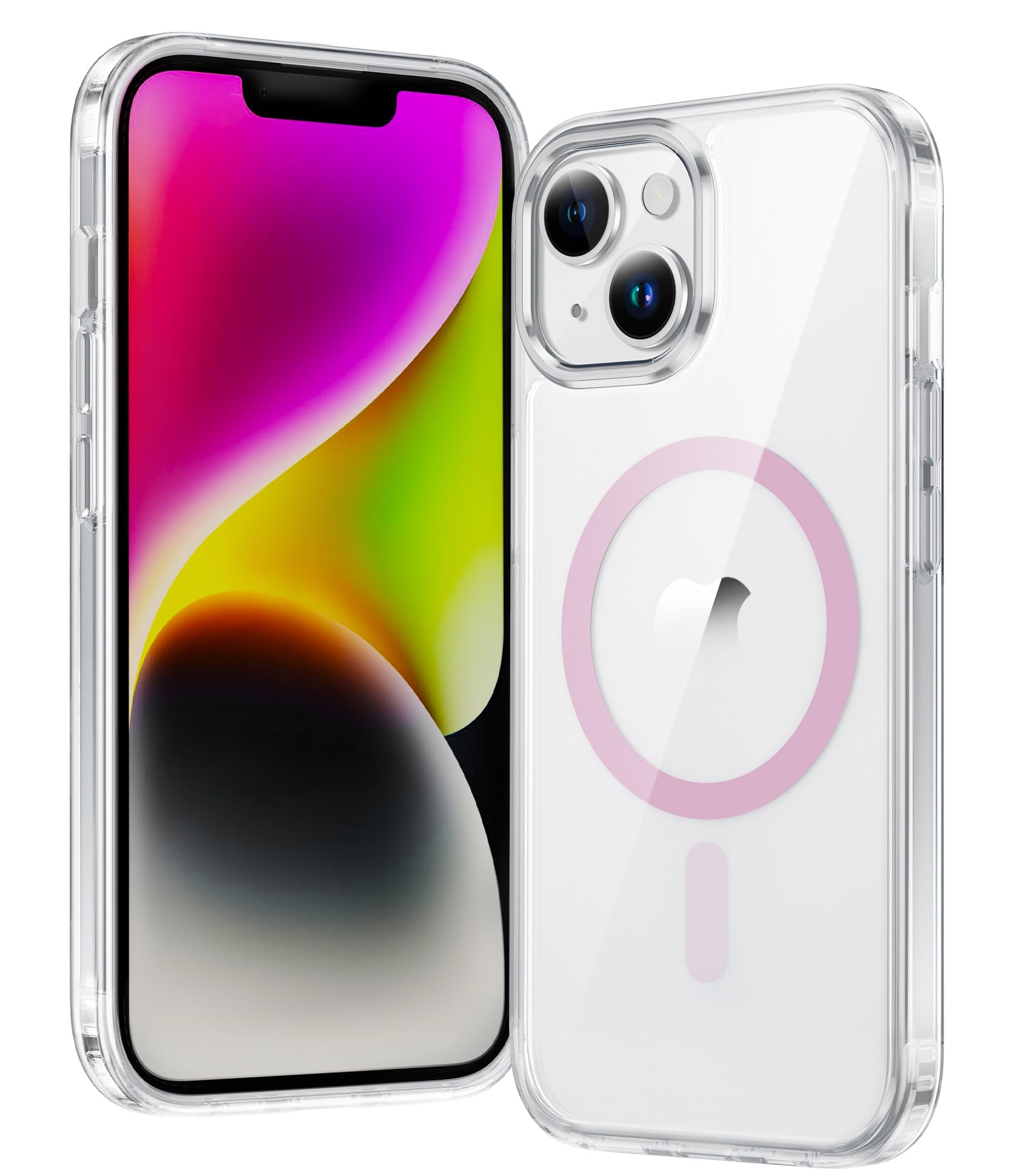 FNTCASE for iPhone 14 Plus Case Compatible with Magsafe Clear Phonecase | Anti Yellowing, Military Grade Drop Protection, Slim Magnetic Phone Cases, Shockproof Bumper, Transparent Cell Cover