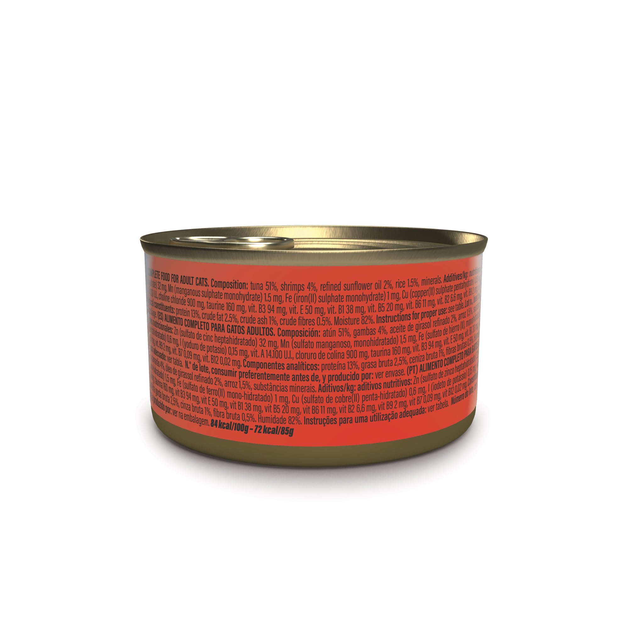 Schesir Atún con Gambas en Gelatina, Comida Húmeda para Gatos, en Latas, 100% Natural, con Vitaminas Añadidas, 12 x 85g
