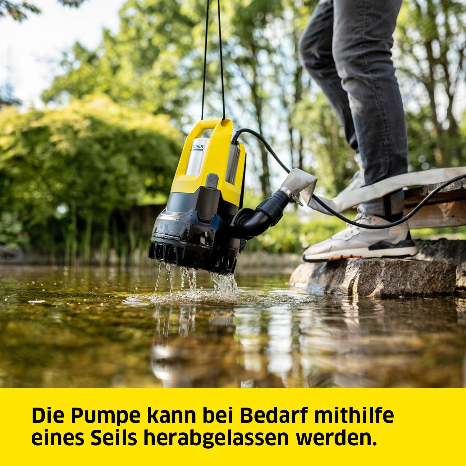 Kärcher SP 22.000 Dirt Level Sensor Schmutzwasser-Tauchpumpe, Fördermenge: 22.000 l/h, Eintauchtiefe: max. 7 m, Schmutzwasserpartikelgröße: max. 30 mm, Restwasserhöhe: 35 mm, Druck: 0,8 bar
