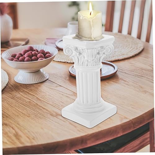 Miniatura 7 de COHEALI Candelabro de columna romana de resina nórdica pilar de mármol para decoración del hogar blanco