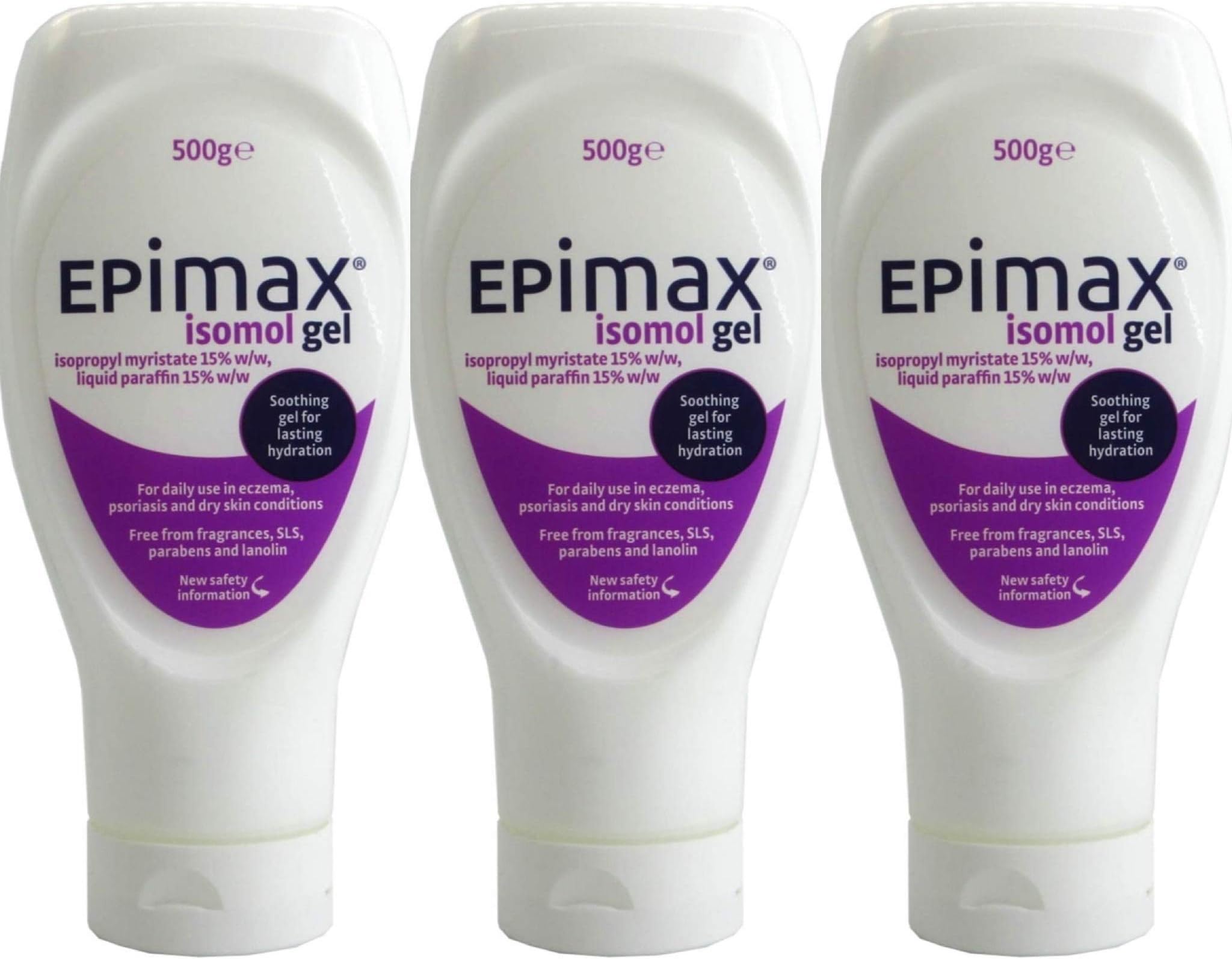 Isomol Moisturising Gel 500g for Eczema, Psoriasis and Dry Skin (3 x 500g)