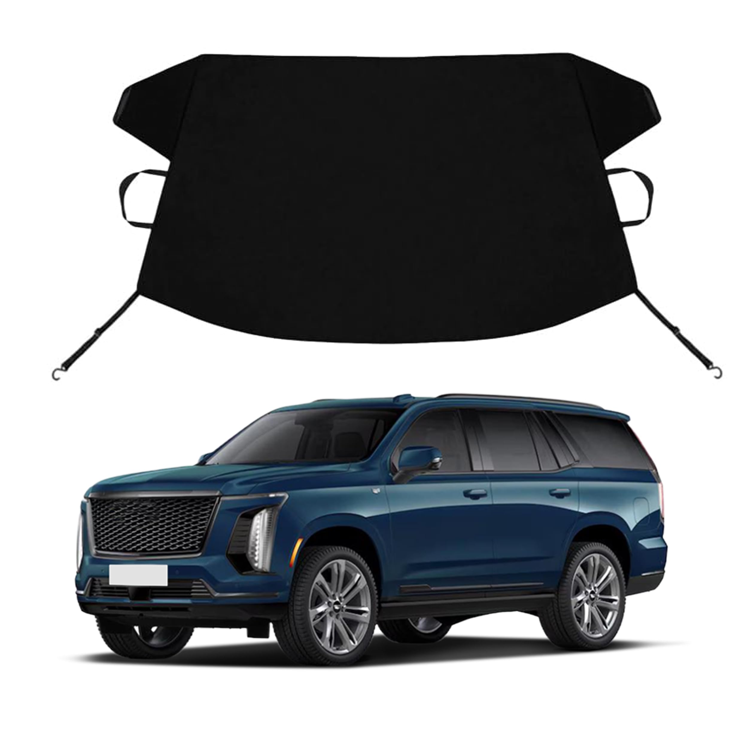 Escalade Custom Windshield Cover for Ice and Snow Ca-di-llac Escalade Heavy Duty 600D Oxford Fabric Windshield Protector Fit Waterproof Frost Snow Cover Winter Car Accessories