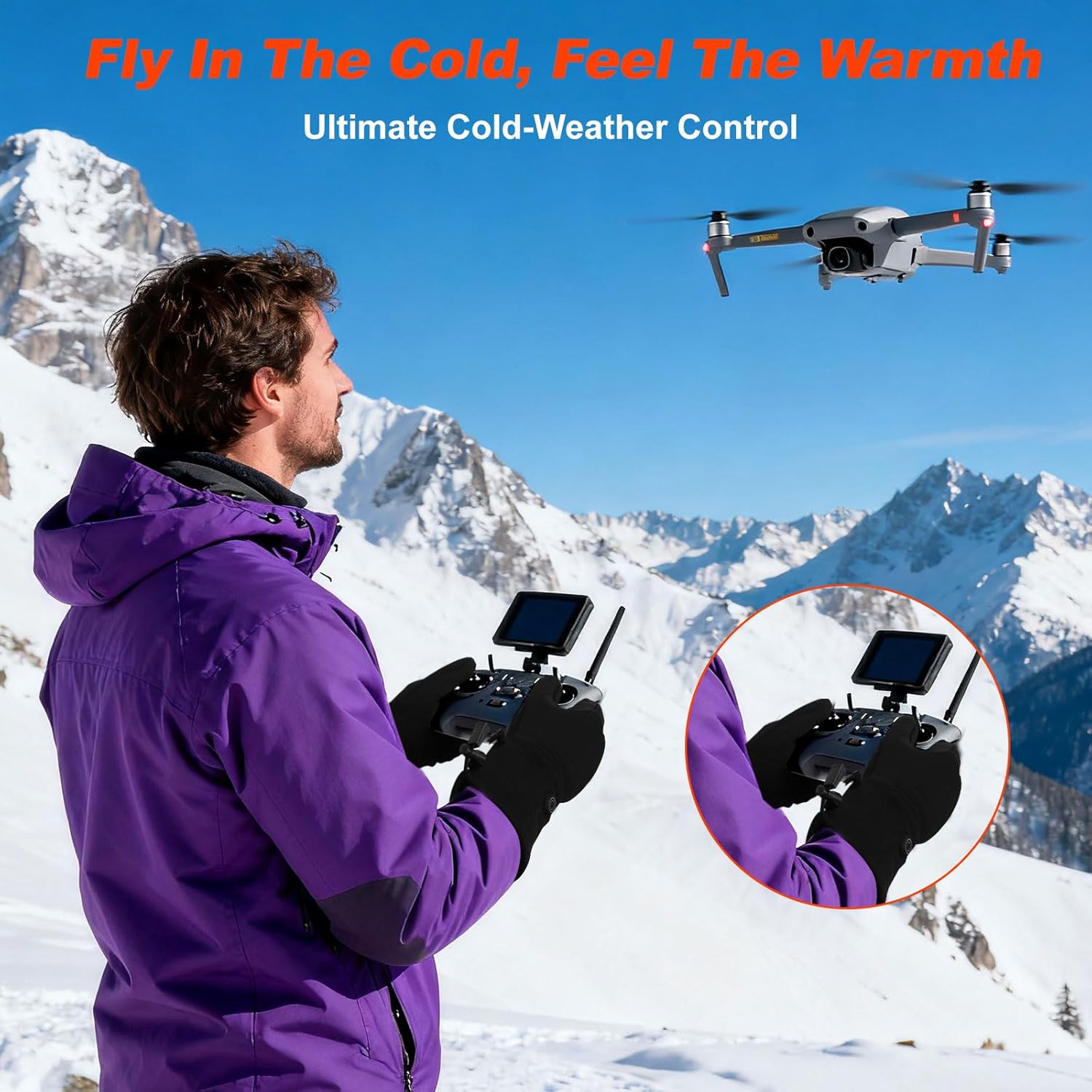 Heated Gloves for Men Women Rechargeable Liner Gloves Thin Heated Running Hiking Gloves Women - Image 7