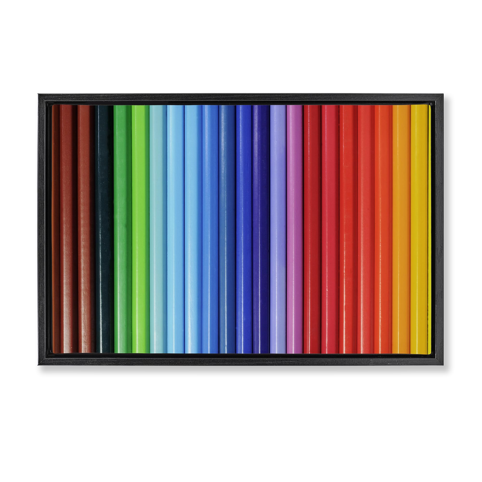 Stupell Industries Jet Black (Matte) 'Colored Pencil Lineup'| Floating Frame Canvas Art