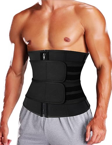 KIWI RATA Corsé de neopreno para entrenamiento de cintura para hombre, cinturón de compresión extra para el vientre