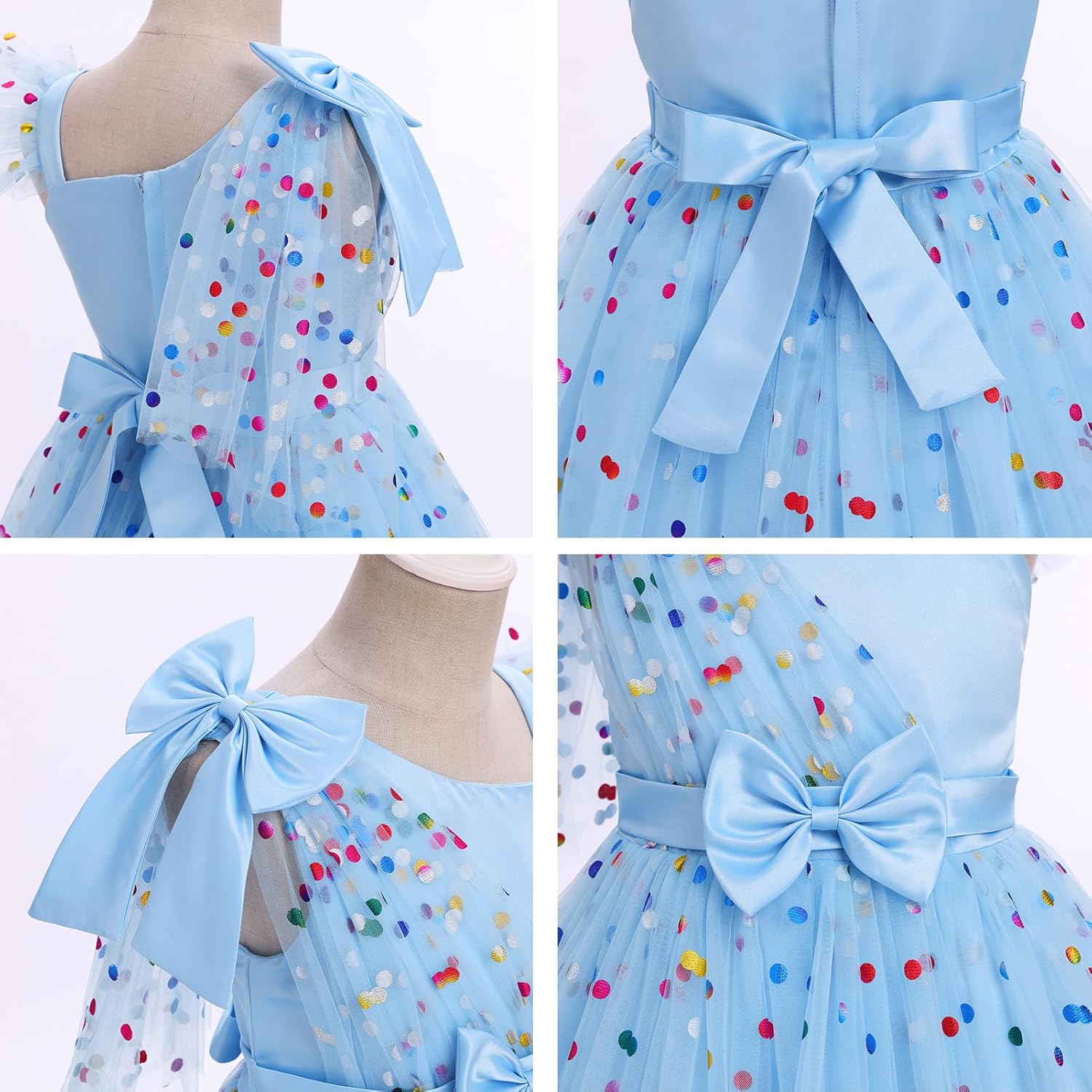 OBEEII Toddler Baby Girls Pageant Dress Sequins Heart Tulle Tutu Dress Flower Wedding Princess Birthday Party Prom Gown - Image 6