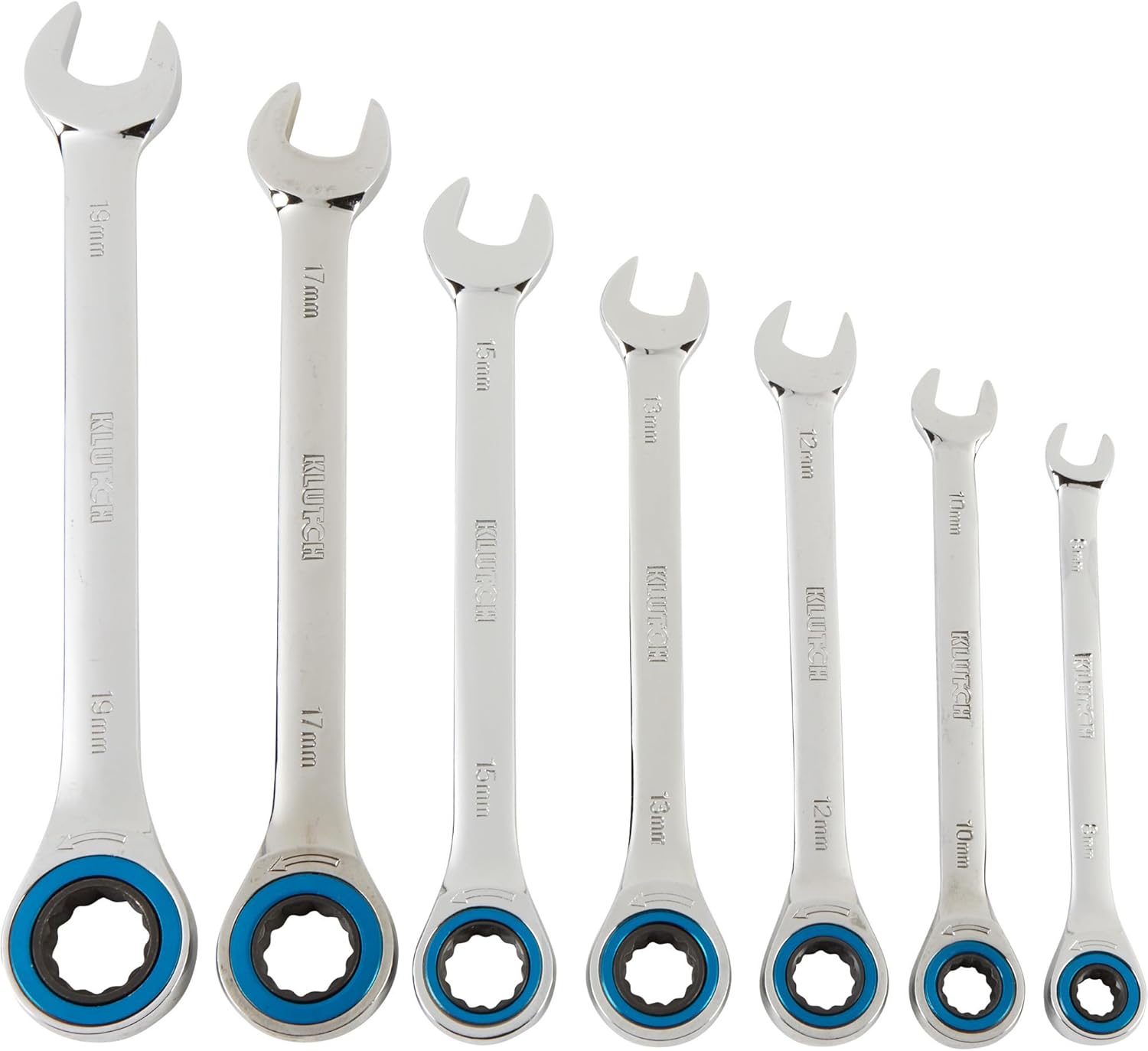Klutch ZERO Degree Gearless Ratcheting Wrench Set, 7-Pc., 12-Pt., SAE