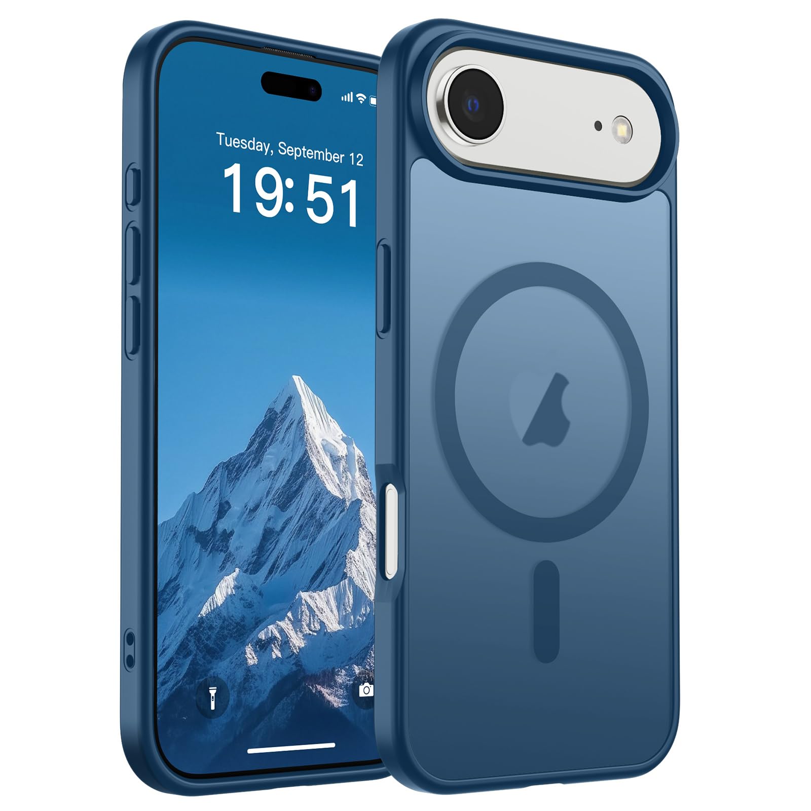 SUPFINE Magnetic for iPhone Air Case Deep Blue | (Compatible with MagSafe)(Military Grade Drop Protection)Shockproof Translucent Matte Phone Cover