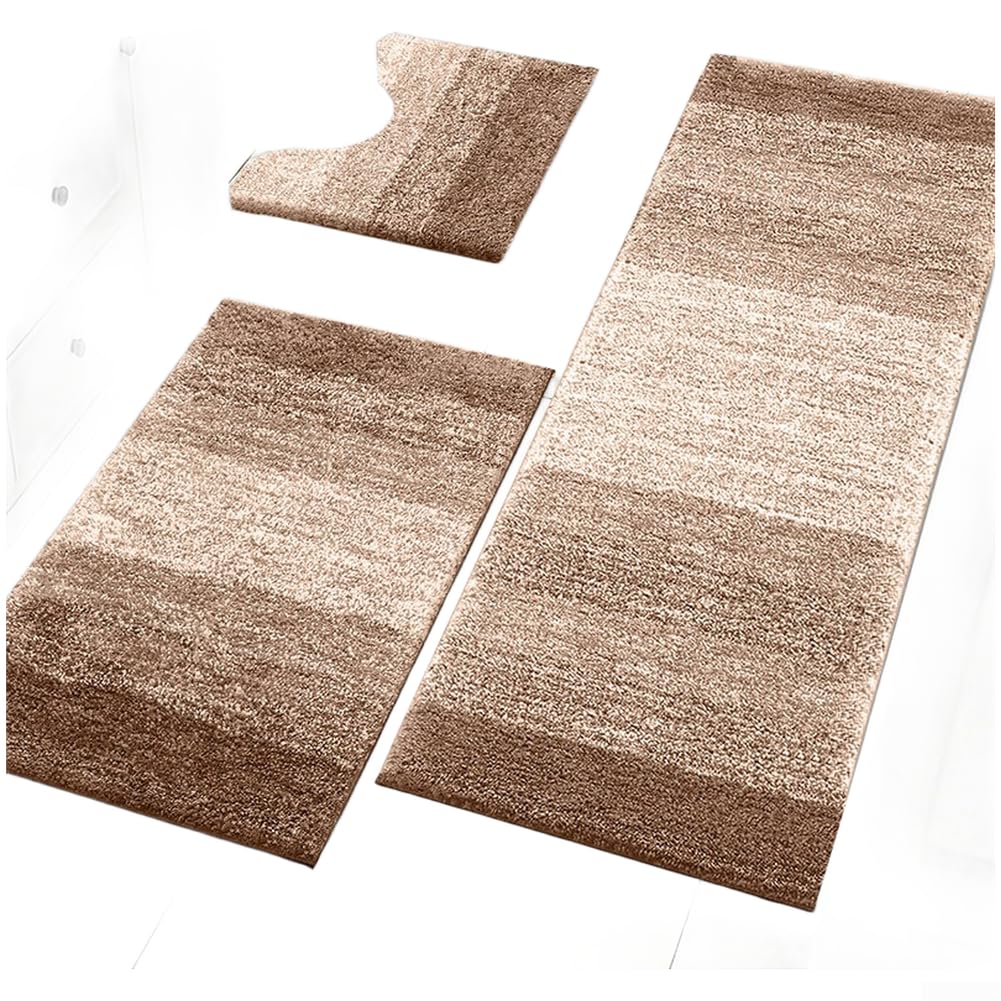 Tapis de bain antidérapant Minhe pour éviter les glissades lot de 3 rose