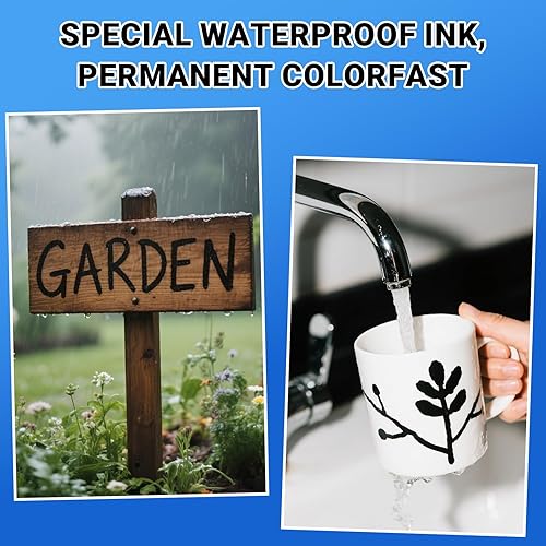 Miniatura 5 de Paquete de 108 marcadores permanentes negros a granel, punta fina, secado rápido, impermeables, duraderos para madera, plástico, metal, vidrio,