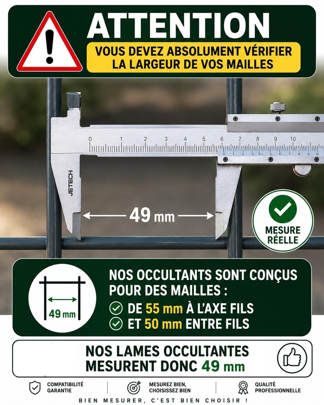 Kit de ocultación con lamas de PVC para panel de valla metálica de malla 55, protección contra el viento y la vista - Altura 1m93 x 2m50 Gris antracita