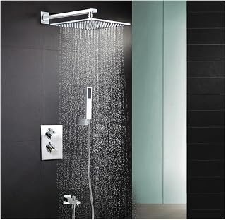 shower head Dusch, 8 tums termostatisk tvåvägs duschset för badrum Badkran Lyxduschblandare rainfall shower head