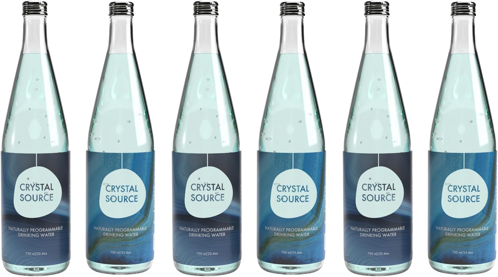 Crystal Source Water, Infused with Silica Crystals for Self Healing and Manifestation, Enhanced Cardiovascular Function, Rejuvenating Hydration, Strong Bones & Tissues (6)