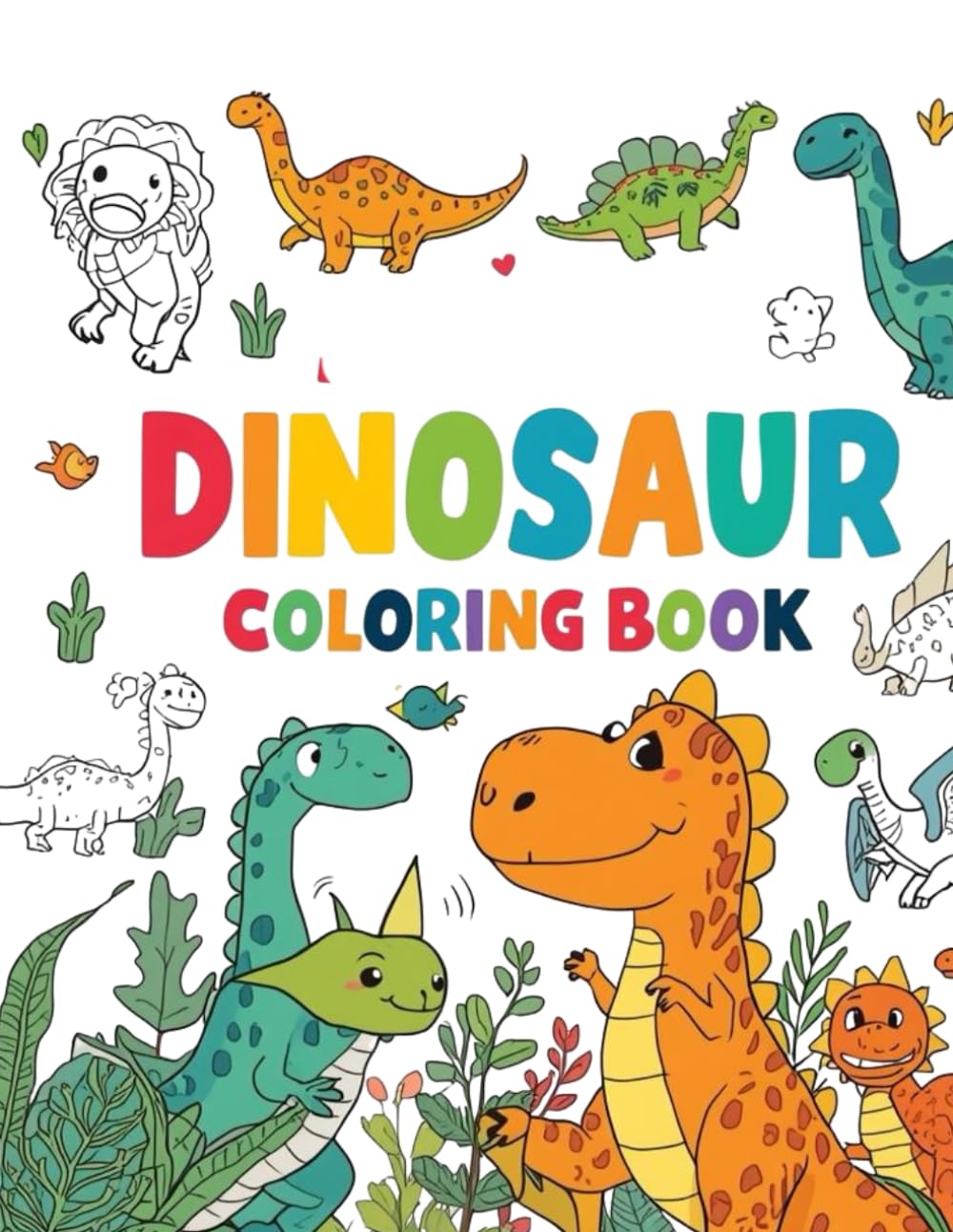Dinosaur Coloring Book for Kids: Fun & Easy Dinosaur Coloring Pages for Preschool and Early Learners