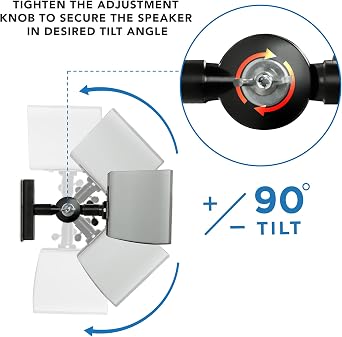 Mount-It! Speaker Mount for Wall and Ceiling, Low Profile Heavy Duty, Anti-Theft, Universal for Channel Surround Sound and Satellite Speakers, Black, 2 Mounts