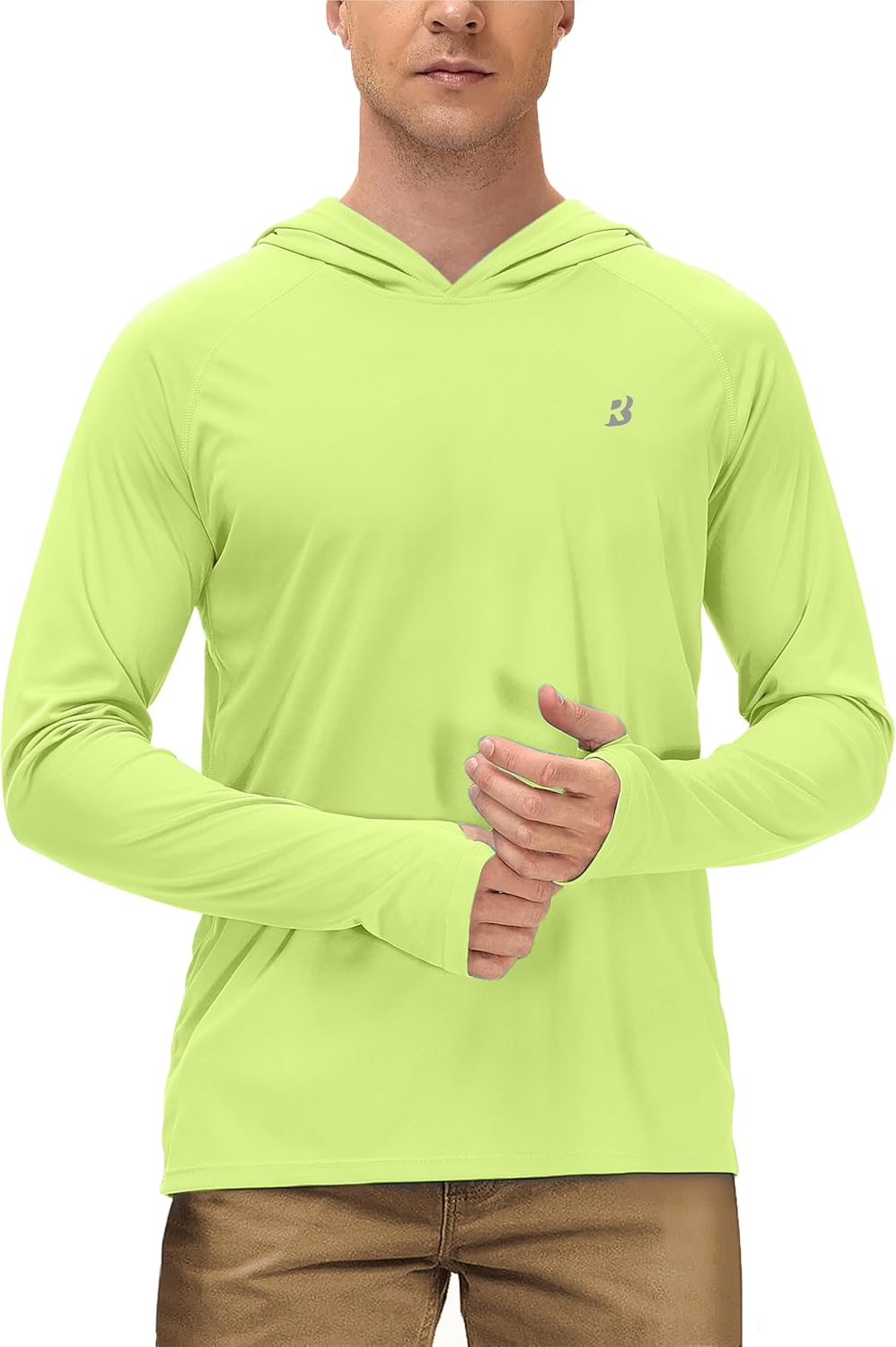 Roadbox Mens UPF 50+ Long Sleeve, Sun Hoodie Fishing Shirts for Men, UV Protection Hooded for Hiking Running Workout