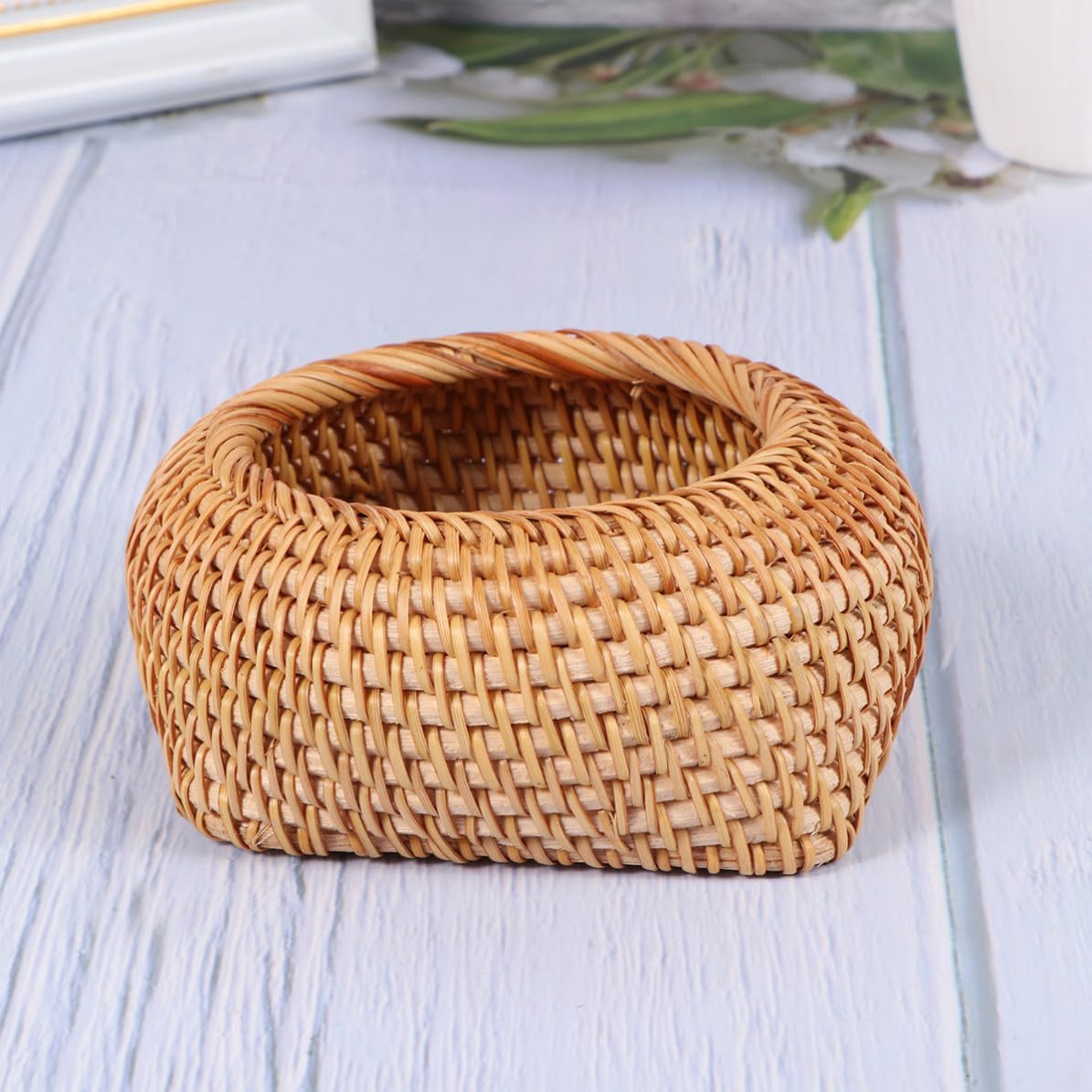 Rattan Woven Storage Box Lightweight Portable for Snacks Tea Accessories image 5