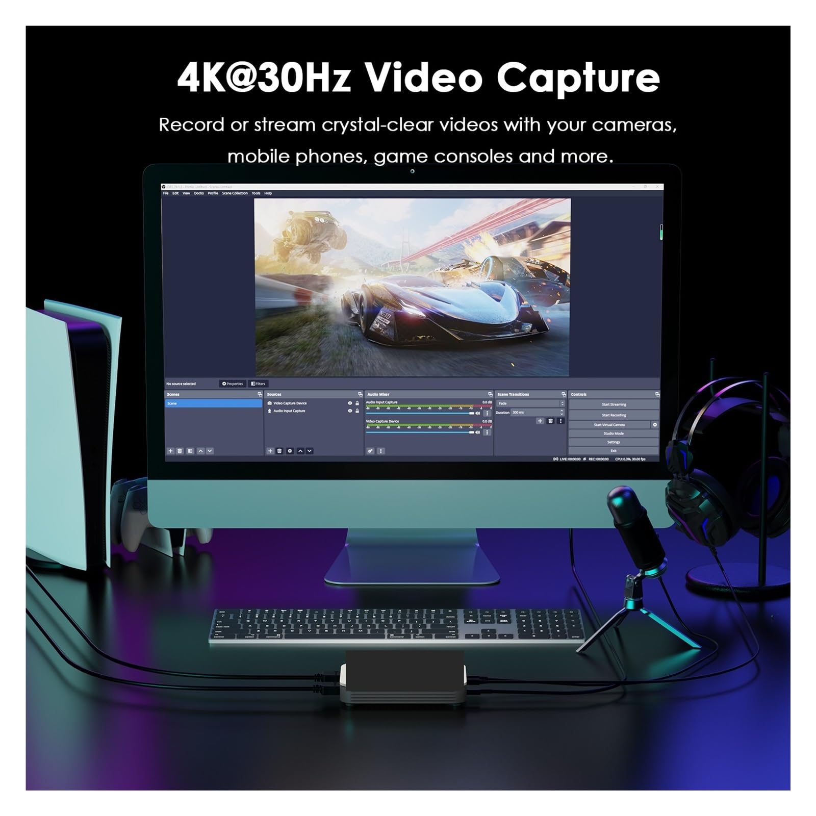 Cambio de vídeo Tarjeta de Captura de vídeo Compatible con HMI 4K, Bucle de Salida for transmisión en de Jugadores, Grabber Extreme 4K @ 60Hz & Play Cambio de transmisión en Vivo