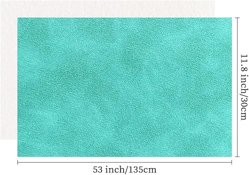 Miniatura 4 de Tela de gamuza sintética suave cian, 11.8 x 53.1 in, piel sintética helada, para decoración de coche, textiles para el hogar