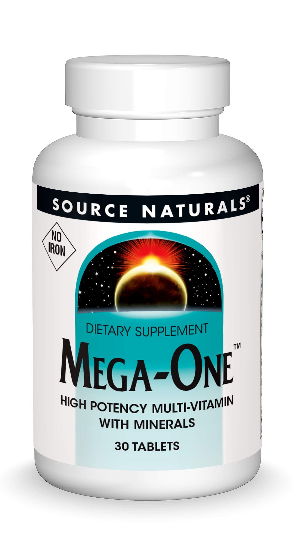 Source Naturals Mega-One Multiple No Iron Tablet, 30 Count