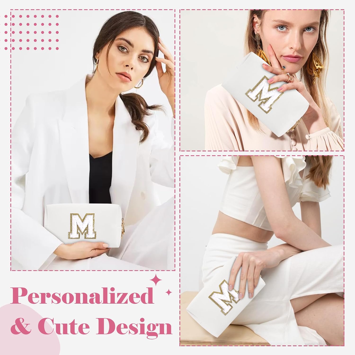 Personalized Preppy Patch Makeup Bag - Waterproof Travel 5 71NHjKbX9IL. SL1500