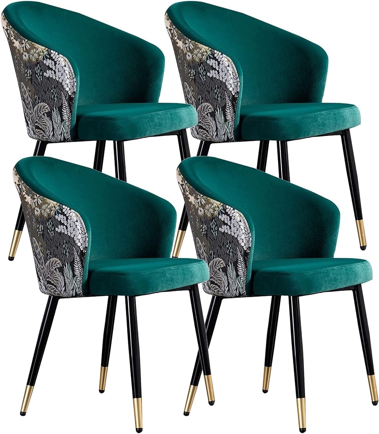 IvyLoutish Kitchen Counter Chairs Lounge Leisure Living Room Corner Chairs, with Metal Legs and Embroidered Backrests, Modern Dining Room Furniture