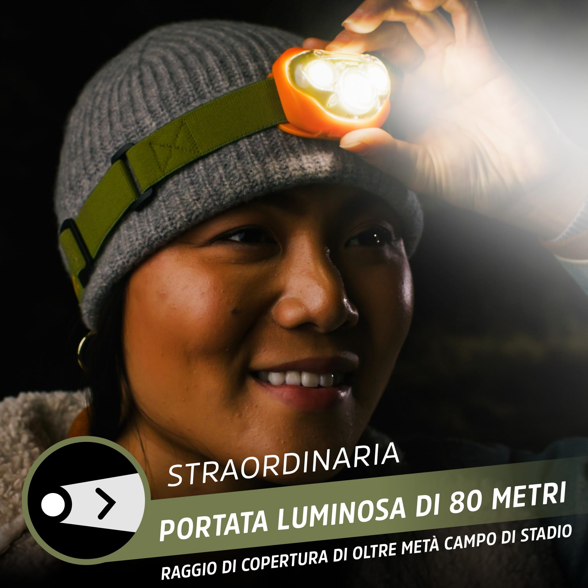 Energizer Torcia Frontale LED 260 Lumen, Impermeabile, 7 Modalità