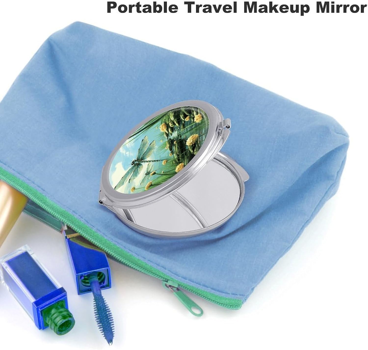 Dragonflies Travel Makeup Mirror Compact for Purse Pocket image 3