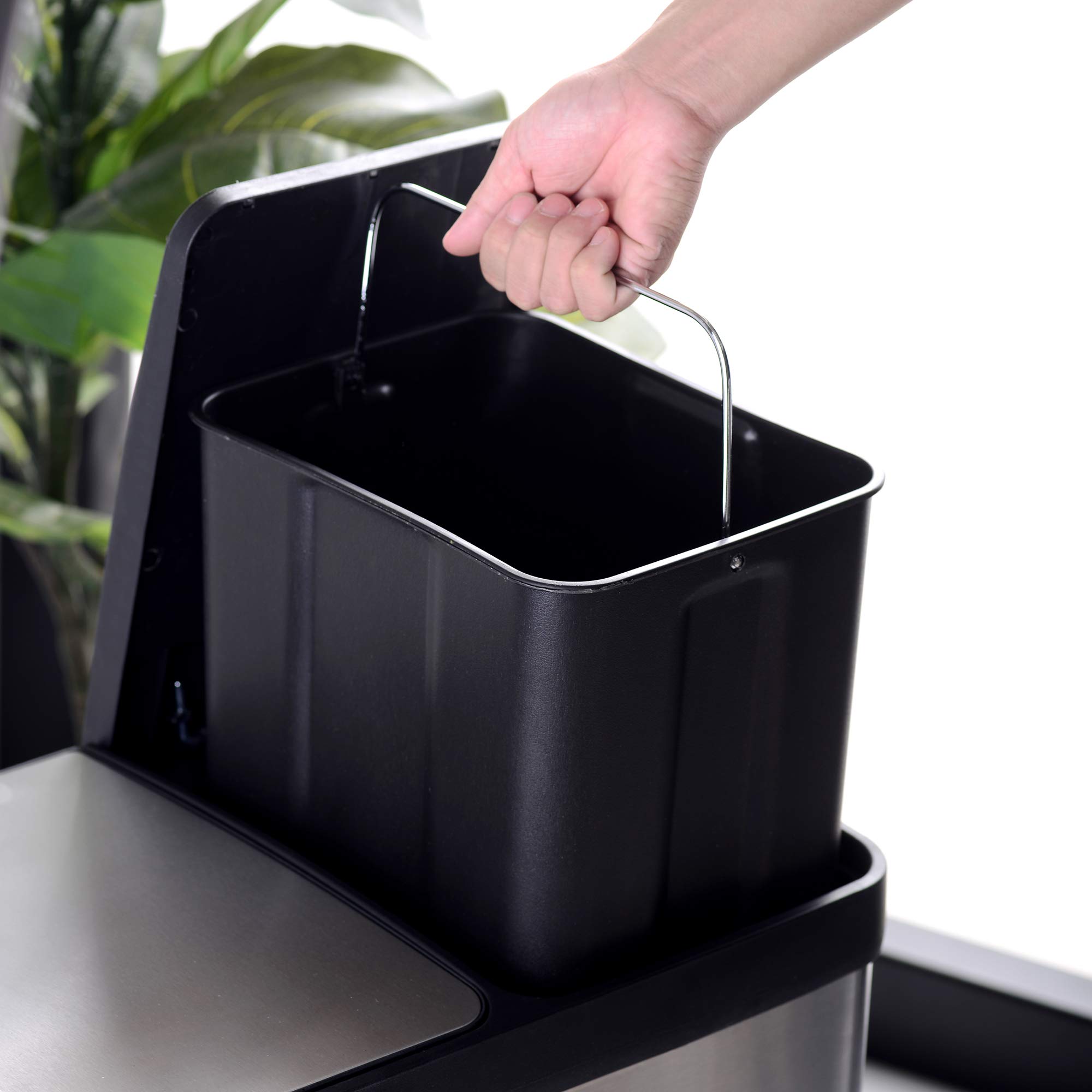 Poubelle à pédale en acier inoxydable, 12 L