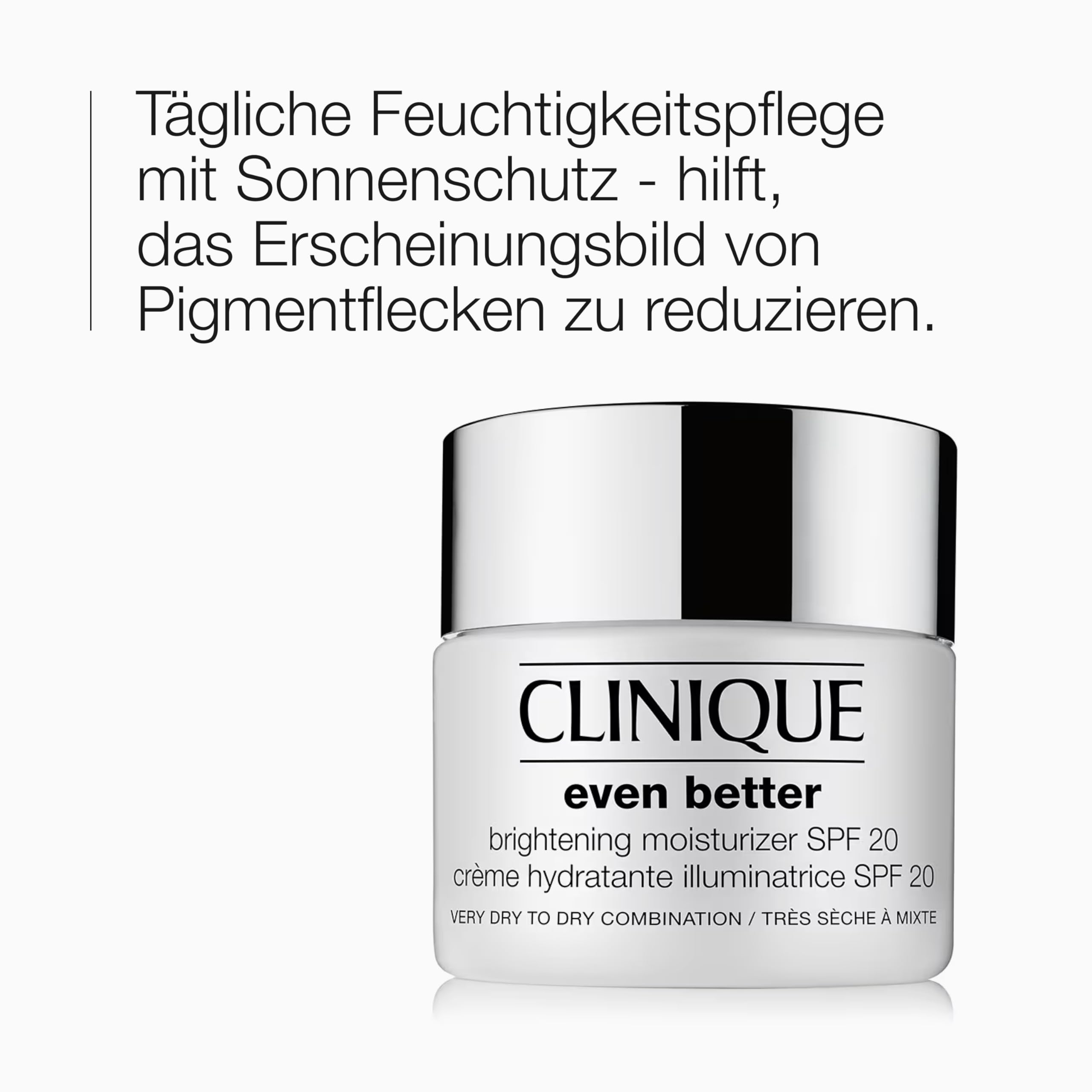 Clinique Even Better™ Brightening Moisturizer SPF 20 | Feuchtigkeitspflege für sehr trockene bis trockene Mischhaut, spendet Feuchtigkeit und mindert Pigmentflecken, 50 ml